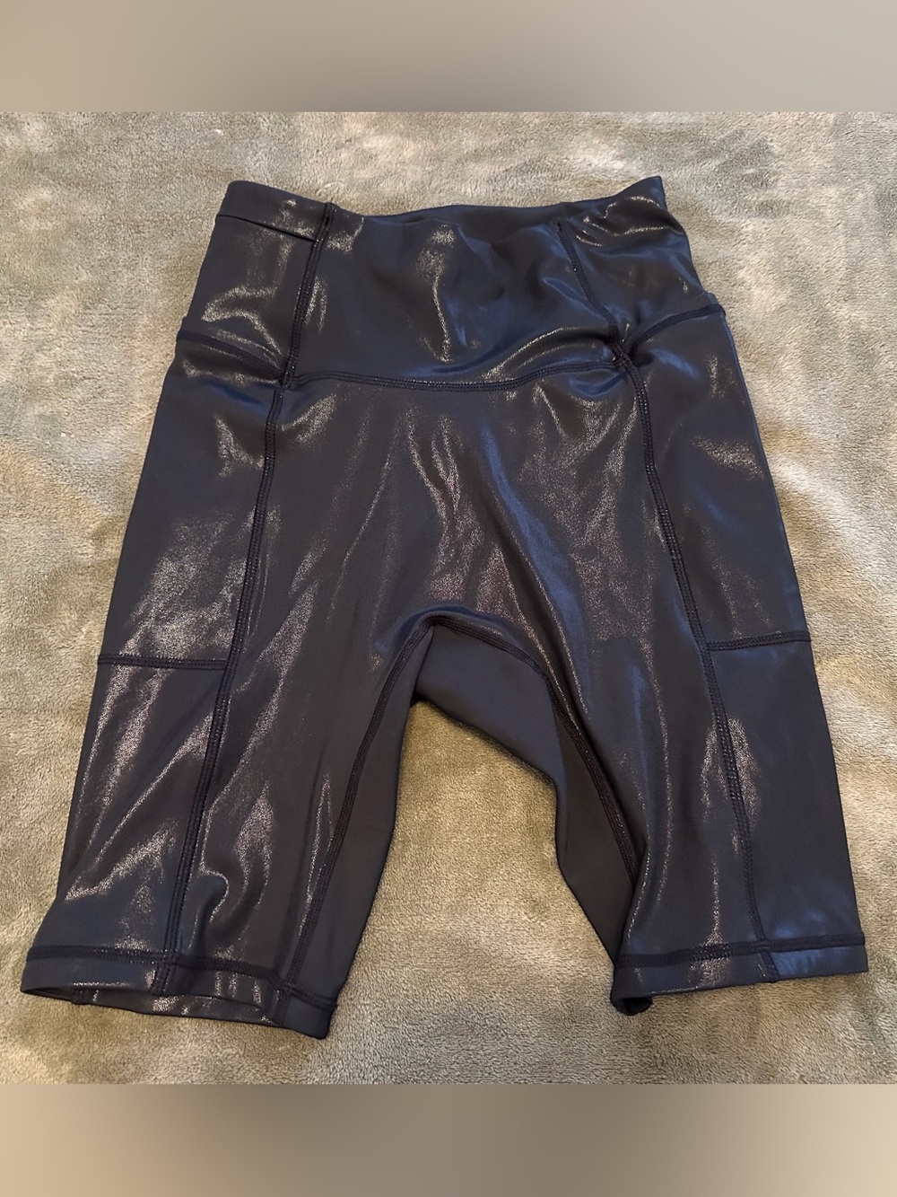Crowned Athletics Metallic Black Running Shorts with Pockets